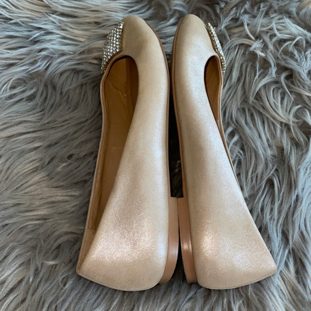 EUC Talbots Rhinestone Vamp Platinum Ballet Slip On Flats Size 7 - Picture 4 of 7
